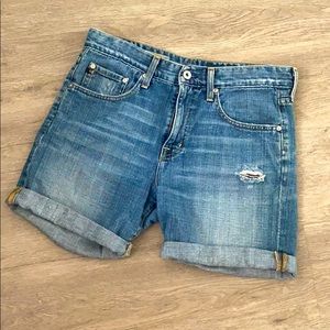 AG  Distressed Ex Boyfriend Roll Up Jean Shorts